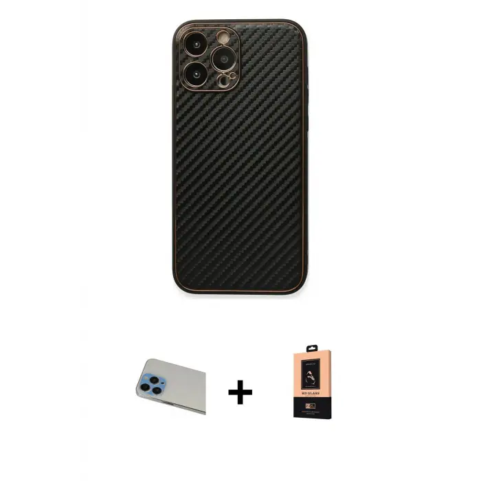 ieg™ iPhone 13 Pro Max Kılıf Ahenk Işık - Şeffaf Maxco Cam Ekran Koruyucu + Rainbow Kamera Lens Koruma Cam - MI