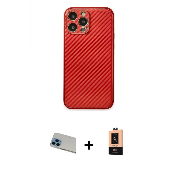 ieg™ iPhone 13 Pro Max Kılıf Ahenk Işık - Şeffaf Maxco Cam Ekran Koruyucu + Rainbow Kamera Lens Koruma Cam - MI