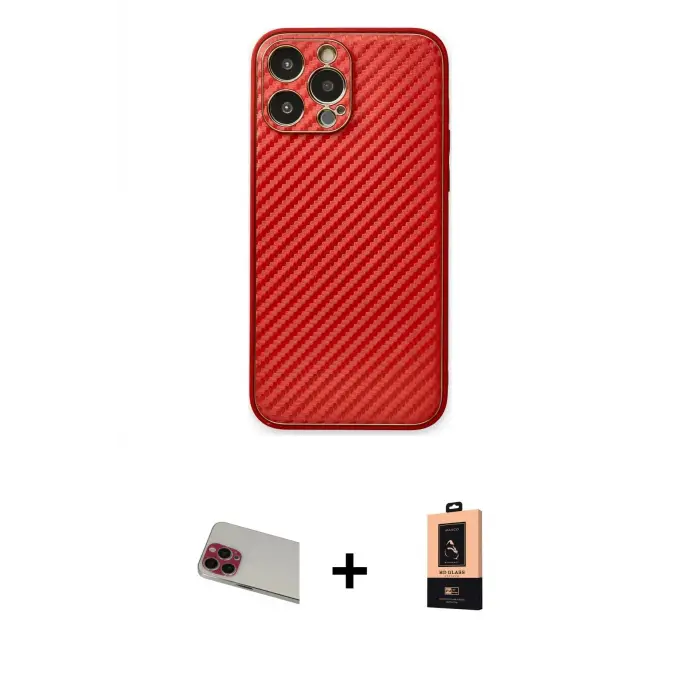 ieg™ iPhone 13 Pro Max Kılıf Ahenk Işık - Şeffaf Maxco Cam Ekran Koruyucu + Rainbow Kamera Lens Koruma Cam - KI