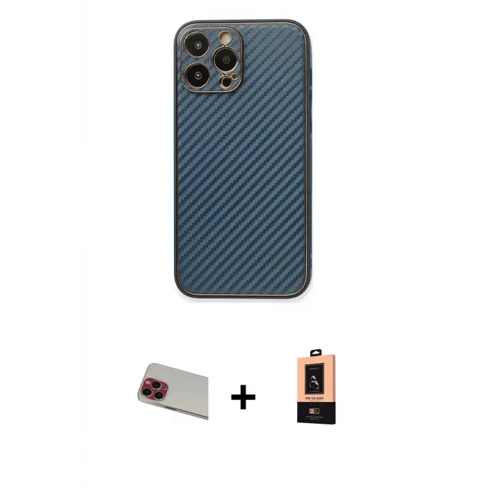 ieg™ iPhone 13 Pro Max Kılıf Ahenk Işık - Şeffaf Maxco Cam Ekran Koruyucu + Rainbow Kamera Lens Koruma Cam - KI