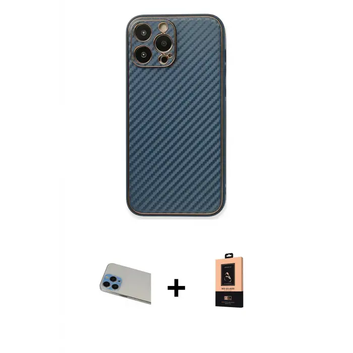 ieg™ iPhone 13 Pro Max Kılıf Ahenk Işık - Şeffaf Maxco Cam Ekran Koruyucu + Rainbow Kamera Lens Koruma Cam - MI