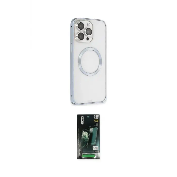 ieg™ iPhone 13 Pro Max Kılıf Ahenk Işık Serisi - Şeffaf 360 Full Body Arka Koruyucu