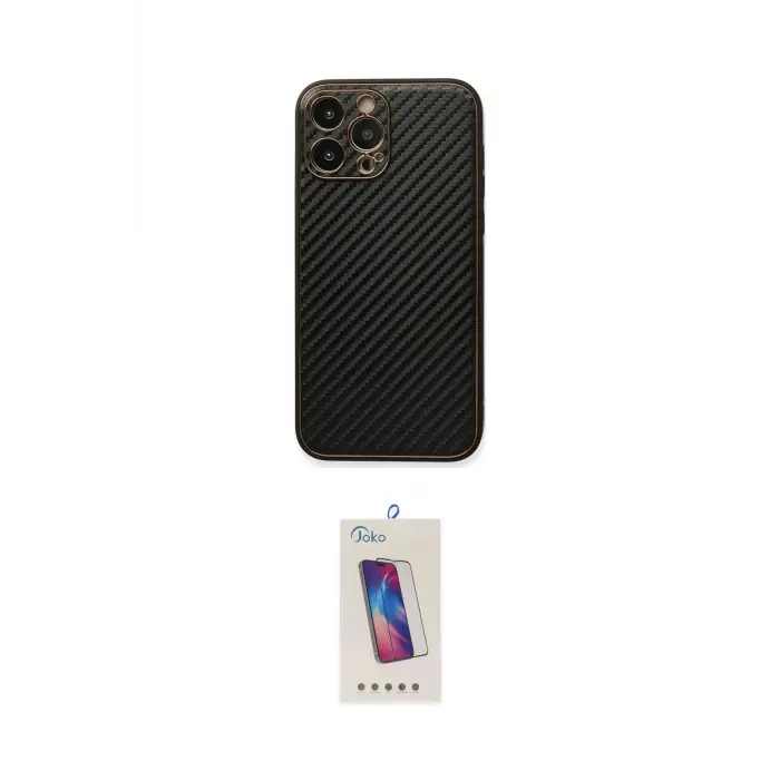 ieg™ iPhone 13 Pro Max Kılıf Ahenk Işık - Siyah Joko 5D Cam