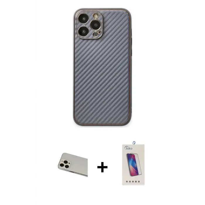 ieg™ iPhone 13 Pro Max Kılıf Ahenk Işık - Siyah Joko 5D Cam + Rainbow Kamera Lens Koruma Cam - REGD