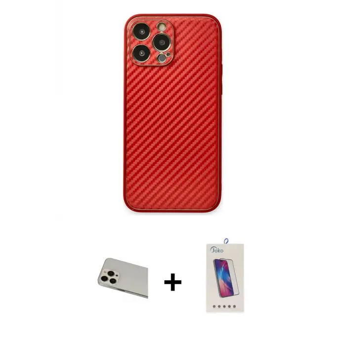 ieg™ iPhone 13 Pro Max Kılıf Ahenk Işık - Siyah Joko 5D Cam + Rainbow Kamera Lens Koruma Cam - REGD