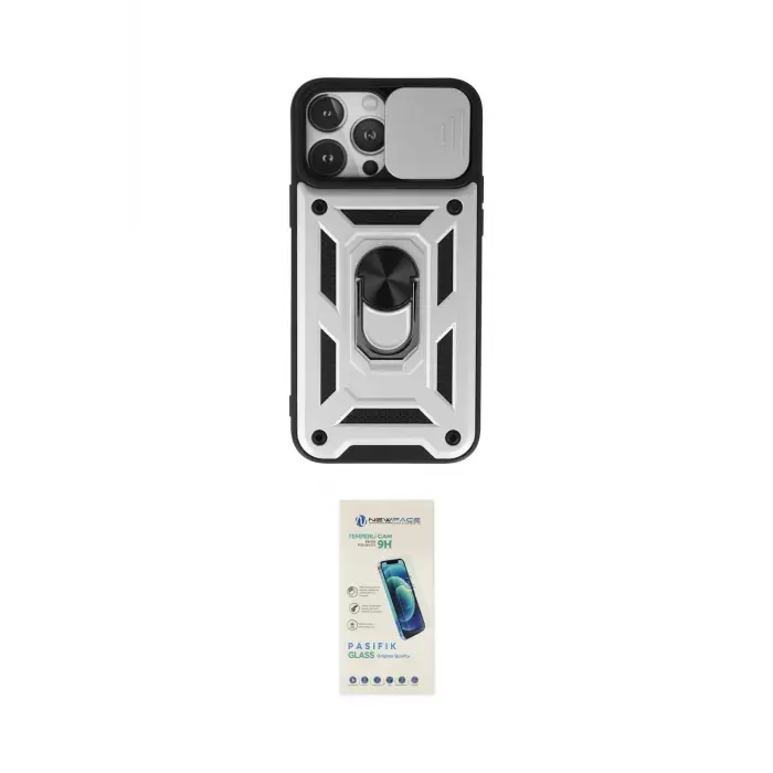 ieg™ iPhone 13 Pro Max Kılıf Ahenk Klasik - Şeffaf Pasifik Cam Ekran Koruyucu