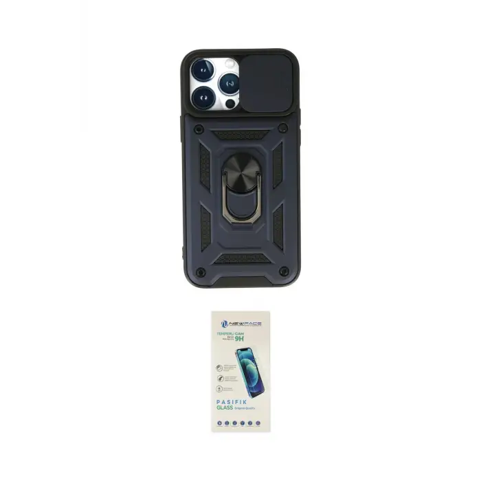 ieg™ iPhone 13 Pro Max Kılıf Ahenk Klasik - Şeffaf Pasifik Cam Ekran Koruyucu
