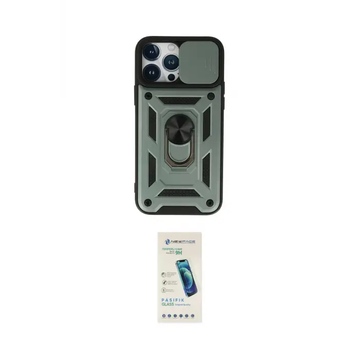 ieg™ iPhone 13 Pro Max Kılıf Ahenk Klasik - Şeffaf Pasifik Cam Ekran Koruyucu