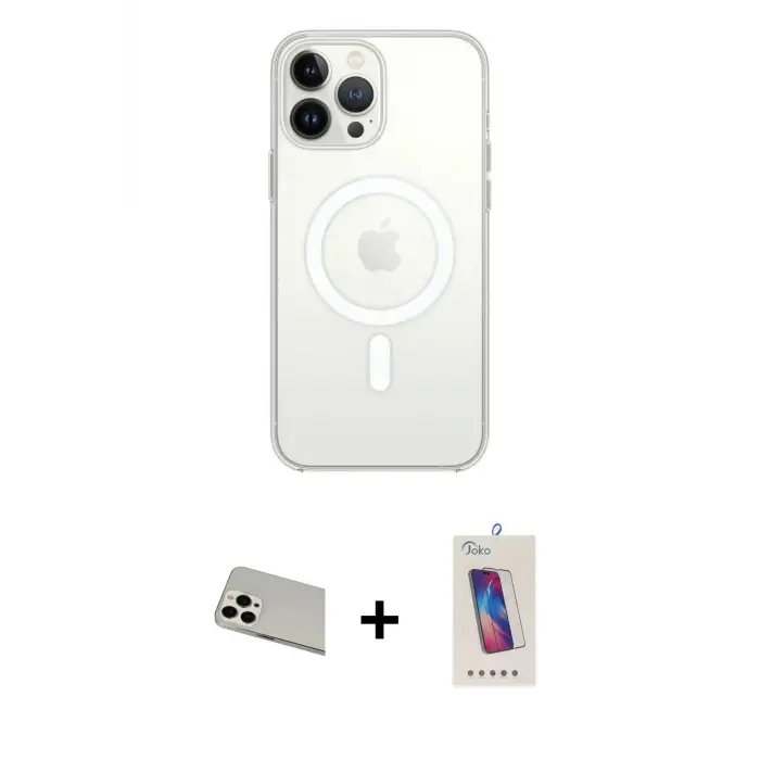 ieg™ iPhone 13 Pro Max Kılıf Ahenk Yansıma Prime - Siyah Joko 5D Cam + Rainbow Kamera Lens Koruma Cam - BZ
