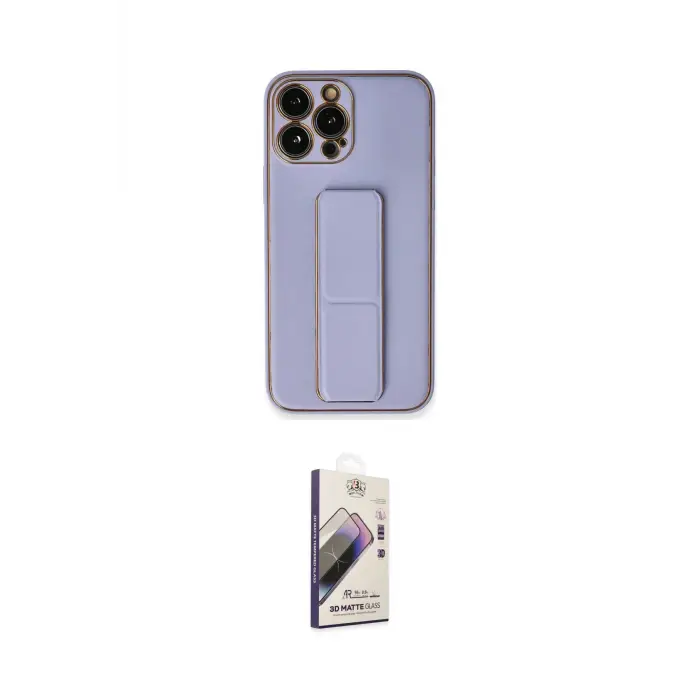 ieg™ iPhone 13 Pro Max Kılıf Akış Doku - Siyah Bilvis 3D Mat Cam Ekran Koruyucu