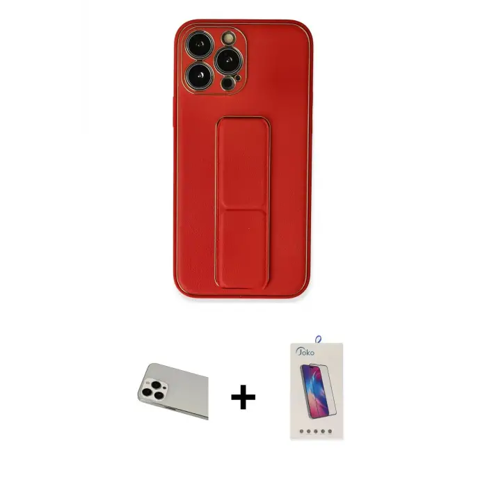 ieg™ iPhone 13 Pro Max Kılıf Akış Doku - Siyah Joko 5D Cam + Rainbow Kamera Lens Koruma Cam - BZ
