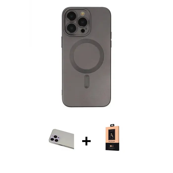 ieg™ iPhone 13 Pro Max Kılıf Akış Minimal Özel Seri - Şeffaf Maxco Cam Ekran Koruyucu + Rainbow Kamera Lens Koruma Cam - MR