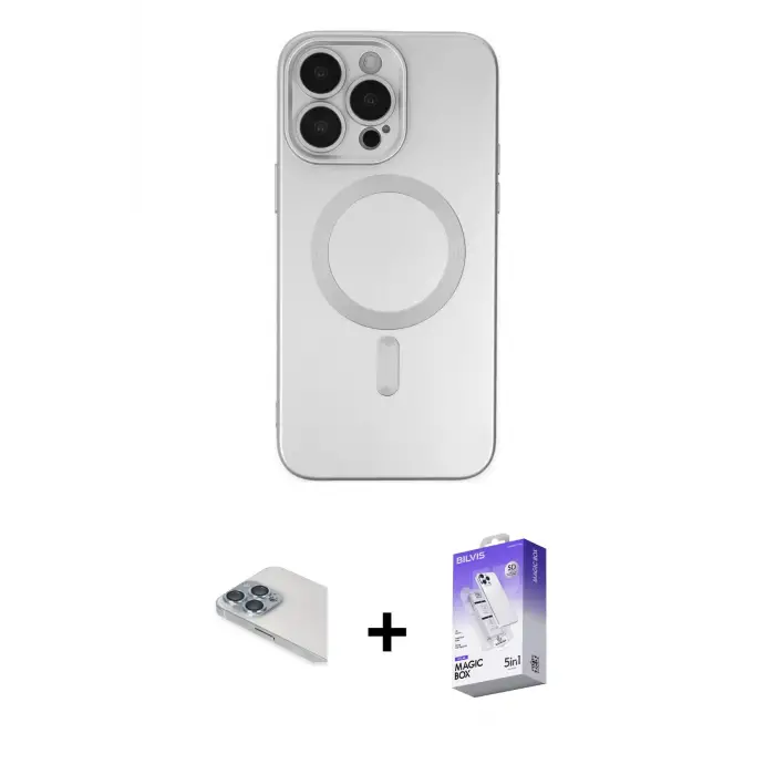 ieg™ iPhone 13 Pro Max Kılıf Akış Minimal Özel Seri - Siyah Bilvis 5in1 3D Magic Cam Ekran Koruyucu + Pers Alüminyum Kamera Lens - SABE