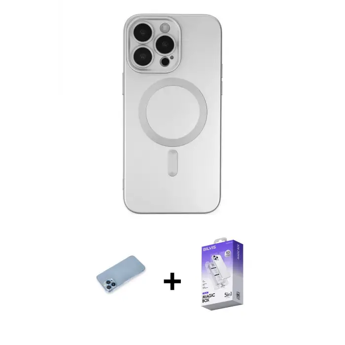 ieg™ iPhone 13 Pro Max Kılıf Akış Minimal Özel Seri - Siyah Bilvis 5in1 3D Magic Cam Ekran Koruyucu + Shine Kamera Lens Koruma Cam - MI