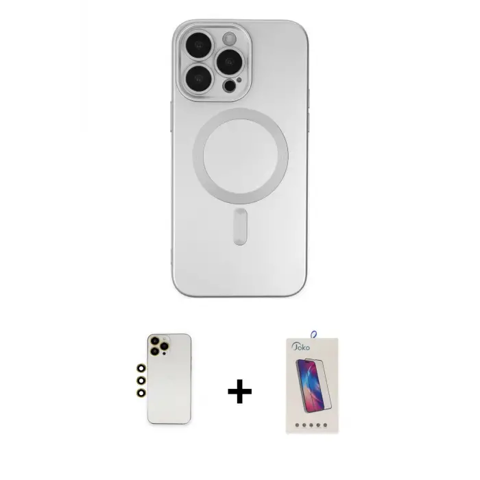 ieg™ iPhone 13 Pro Max Kılıf Akış Minimal Özel Seri - Siyah Joko 5D Cam + Shine Kamera Lens - GD