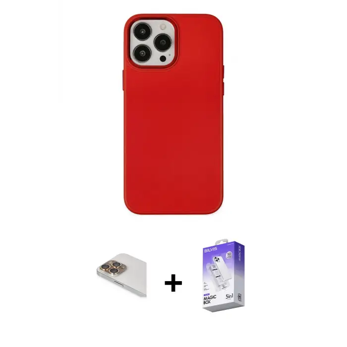 ieg™ iPhone 13 Pro Max Kılıf Çekirdek Çizgi - Siyah Bilvis 5in1 3D Magic Cam Ekran Koruyucu + Pers Alüminyum Kamera Lens - GD