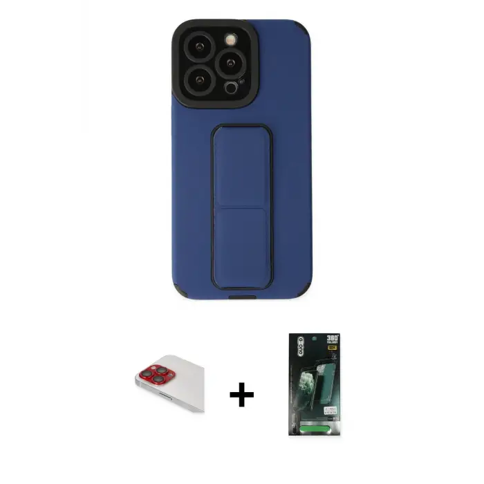 ieg™ iPhone 13 Pro Max Kılıf Çekirdek Yansıma - Şeffaf 360 Full Body Arka Koruyucu + Pers Alüminyum Kamera Lens - KI