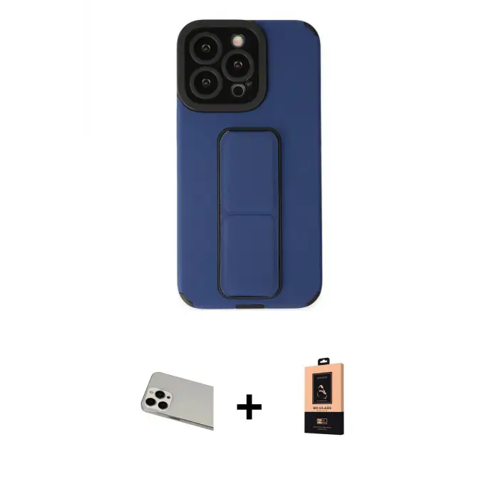 ieg™ iPhone 13 Pro Max Kılıf Çekirdek Yansıma - Şeffaf Maxco Cam Ekran Koruyucu + Rainbow Kamera Lens Koruma Cam - BZ