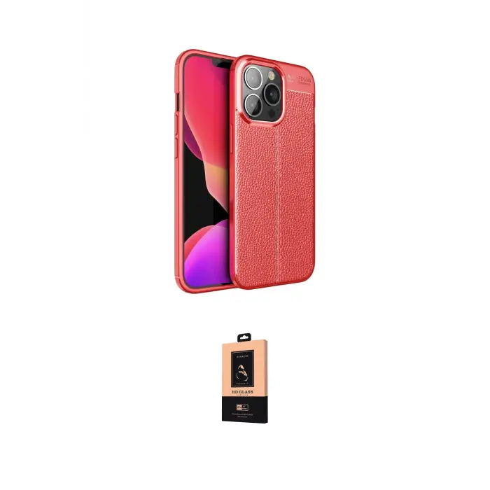 ieg™ iPhone 13 Pro Max Kılıf Doruk Klasik Özel Seri - Şeffaf Maxco Cam Ekran Koruyucu
