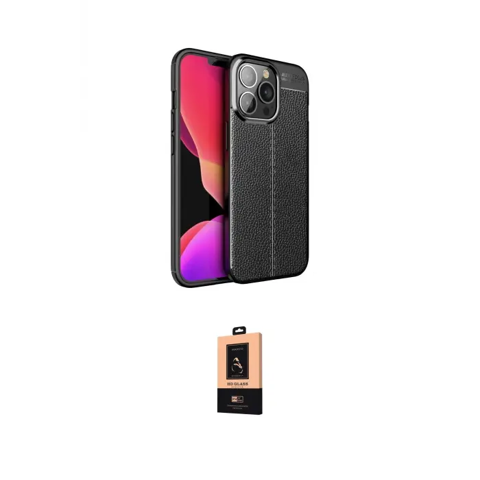 ieg™ iPhone 13 Pro Max Kılıf Doruk Klasik Özel Seri - Şeffaf Maxco Cam Ekran Koruyucu