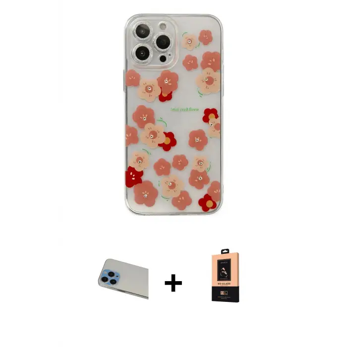 ieg™ iPhone 13 Pro Max Kılıf Eksen Asil Prime - Şeffaf Maxco Cam Ekran Koruyucu + Rainbow Kamera Lens Koruma Cam - MI