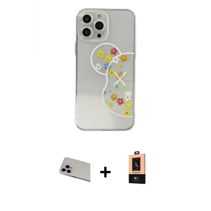 ieg™ iPhone 13 Pro Max Kılıf Eksen Asil Prime - Şeffaf Maxco Cam Ekran Koruyucu + Rainbow Kamera Lens Koruma Cam - MR