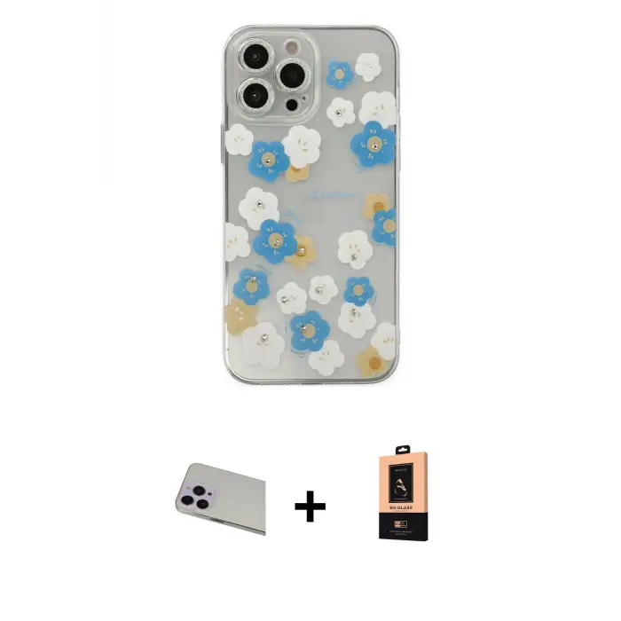 ieg™ iPhone 13 Pro Max Kılıf Eksen Asil Prime - Şeffaf Maxco Cam Ekran Koruyucu + Rainbow Kamera Lens Koruma Cam - MR