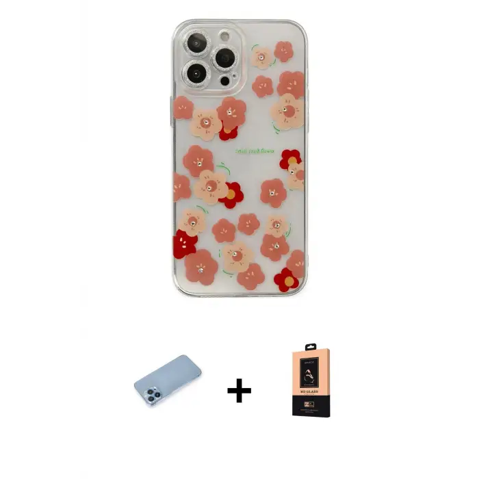 ieg™ iPhone 13 Pro Max Kılıf Eksen Asil Prime - Şeffaf Maxco Cam Ekran Koruyucu + Shine Kamera Lens Koruma Cam - MI