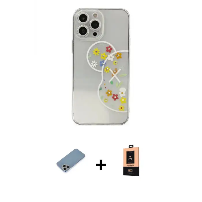 ieg™ iPhone 13 Pro Max Kılıf Eksen Asil Prime - Şeffaf Maxco Cam Ekran Koruyucu + Shine Kamera Lens Koruma Cam - GI