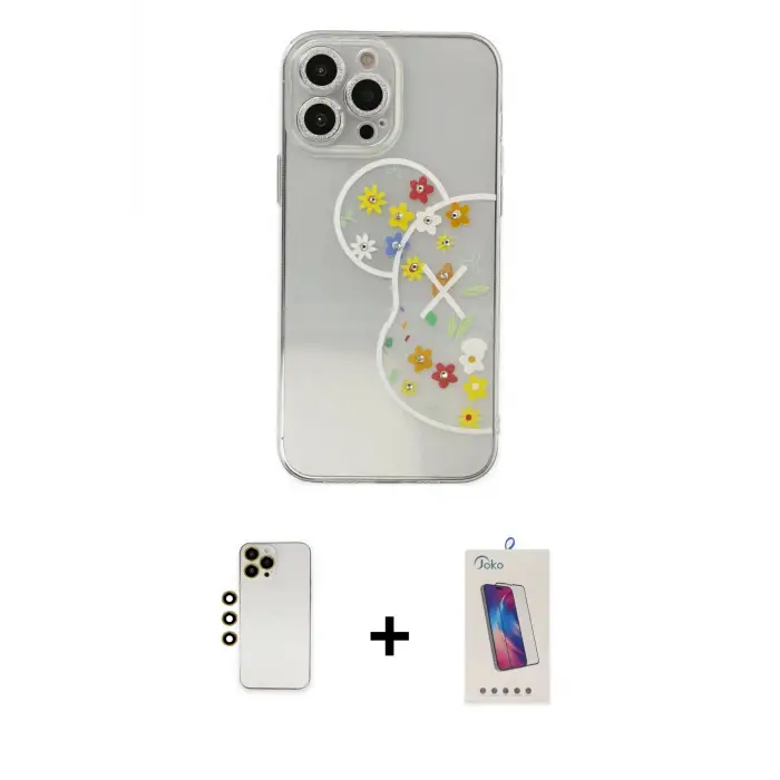ieg™ iPhone 13 Pro Max Kılıf Eksen Asil Prime - Siyah Joko 5D Cam + Shine Kamera Lens - GD