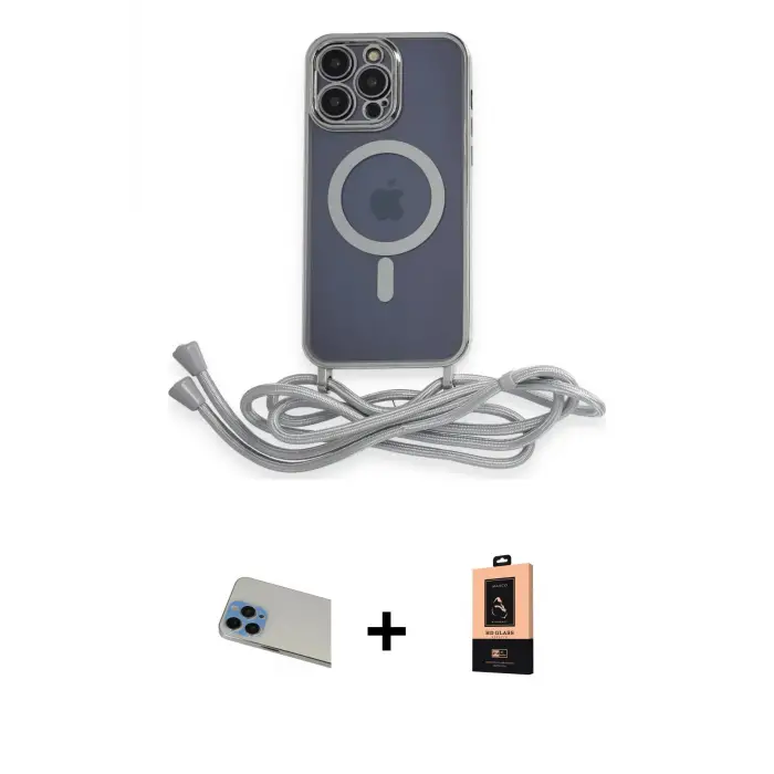 ieg™ iPhone 13 Pro Max Kılıf Eksen Özel Seri - Şeffaf Maxco Cam Ekran Koruyucu + Rainbow Kamera Lens Koruma Cam - MI