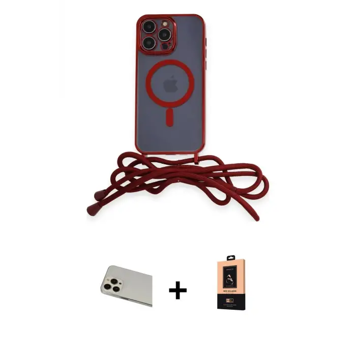 ieg™ iPhone 13 Pro Max Kılıf Eksen Özel Seri - Şeffaf Maxco Cam Ekran Koruyucu + Rainbow Kamera Lens Koruma Cam - REGD