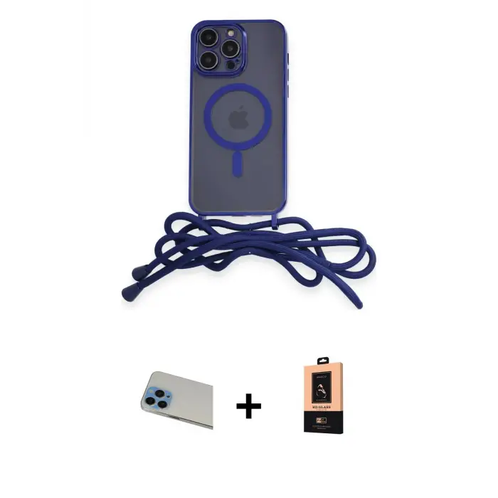 ieg™ iPhone 13 Pro Max Kılıf Eksen Özel Seri - Şeffaf Maxco Cam Ekran Koruyucu + Rainbow Kamera Lens Koruma Cam - MI
