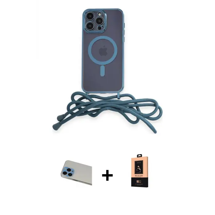 ieg™ iPhone 13 Pro Max Kılıf Eksen Özel Seri - Şeffaf Maxco Cam Ekran Koruyucu + Rainbow Kamera Lens Koruma Cam - MI