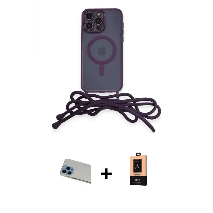 ieg™ iPhone 13 Pro Max Kılıf Eksen Özel Seri - Şeffaf Maxco Cam Ekran Koruyucu + Rainbow Kamera Lens Koruma Cam - MI