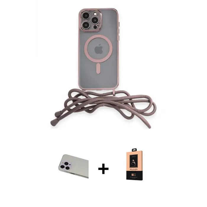ieg™ iPhone 13 Pro Max Kılıf Eksen Özel Seri - Şeffaf Maxco Cam Ekran Koruyucu + Rainbow Kamera Lens Koruma Cam - MR