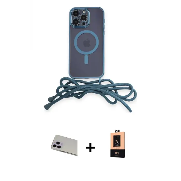 ieg™ iPhone 13 Pro Max Kılıf Eksen Özel Seri - Şeffaf Maxco Cam Ekran Koruyucu + Rainbow Kamera Lens Koruma Cam - MR