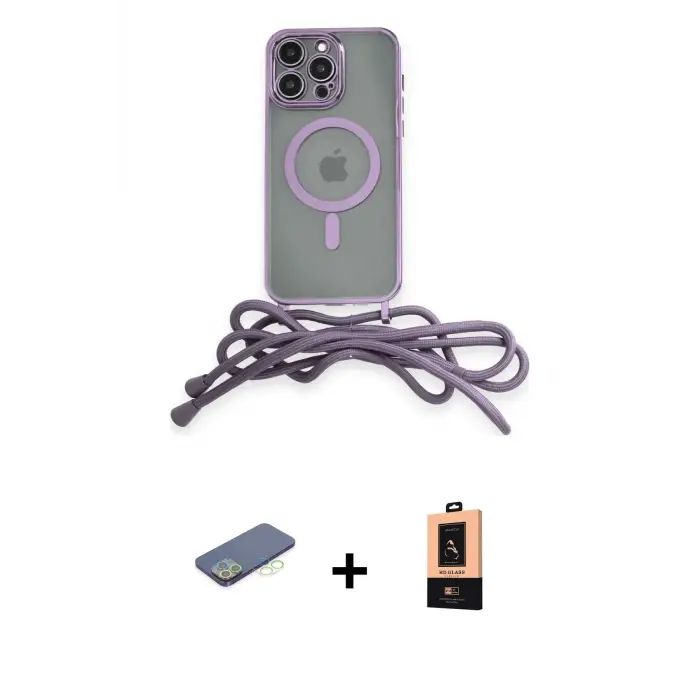 ieg™ iPhone 13 Pro Max Kılıf Eksen Özel Seri - Şeffaf Maxco Cam Ekran Koruyucu + Renkli Kamera Lens Koruma Cam - YL