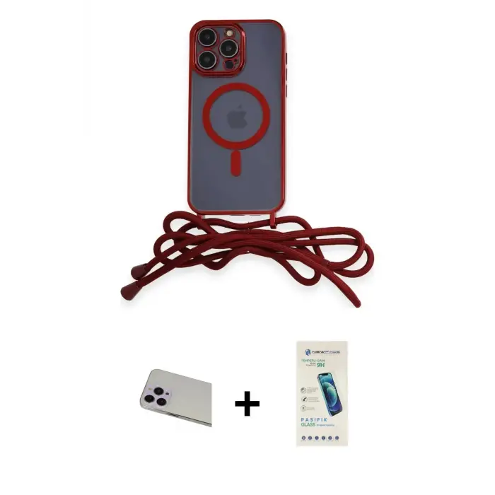 ieg™ iPhone 13 Pro Max Kılıf Eksen Özel Seri - Şeffaf Pasifik Cam Ekran Koruyucu + Rainbow Kamera Lens Koruma Cam - MR