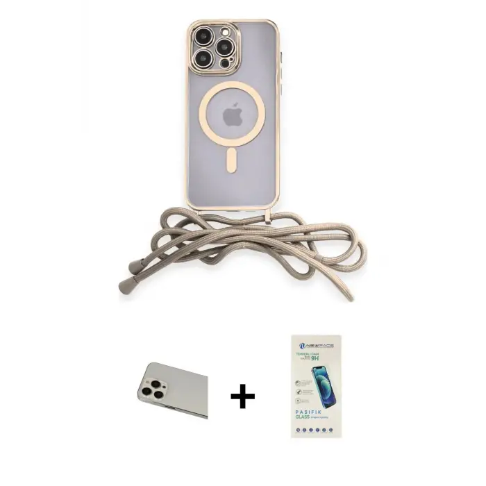 ieg™ iPhone 13 Pro Max Kılıf Eksen Özel Seri - Şeffaf Pasifik Cam Ekran Koruyucu + Rainbow Kamera Lens Koruma Cam - REGD