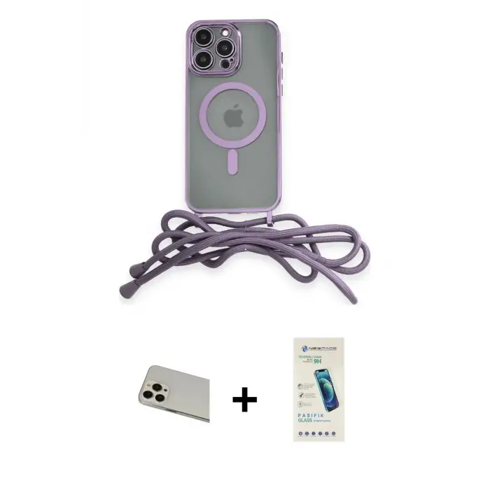 ieg™ iPhone 13 Pro Max Kılıf Eksen Özel Seri - Şeffaf Pasifik Cam Ekran Koruyucu + Rainbow Kamera Lens Koruma Cam - REGD
