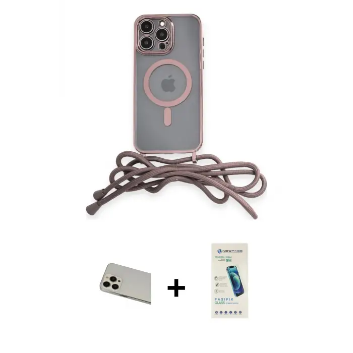 ieg™ iPhone 13 Pro Max Kılıf Eksen Özel Seri - Şeffaf Pasifik Cam Ekran Koruyucu + Rainbow Kamera Lens Koruma Cam - REGD