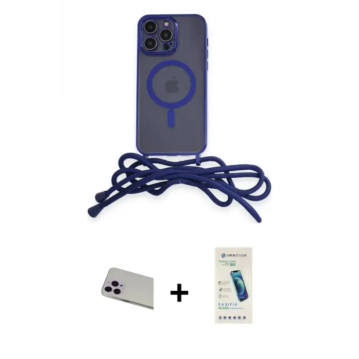 ieg™ iPhone 13 Pro Max Kılıf Eksen Özel Seri - Şeffaf Pasifik Cam Ekran Koruyucu + Rainbow Kamera Lens Koruma Cam - MR