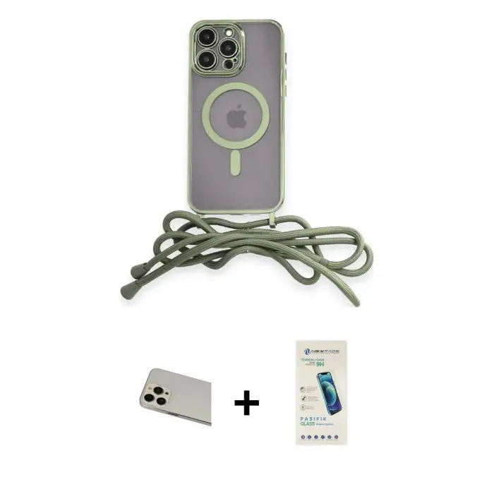 ieg™ iPhone 13 Pro Max Kılıf Eksen Özel Seri - Şeffaf Pasifik Cam Ekran Koruyucu + Rainbow Kamera Lens Koruma Cam - REGD