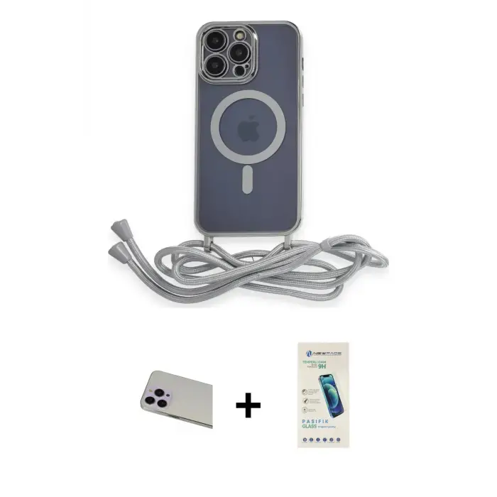 ieg™ iPhone 13 Pro Max Kılıf Eksen Özel Seri - Şeffaf Pasifik Cam Ekran Koruyucu + Rainbow Kamera Lens Koruma Cam - MR