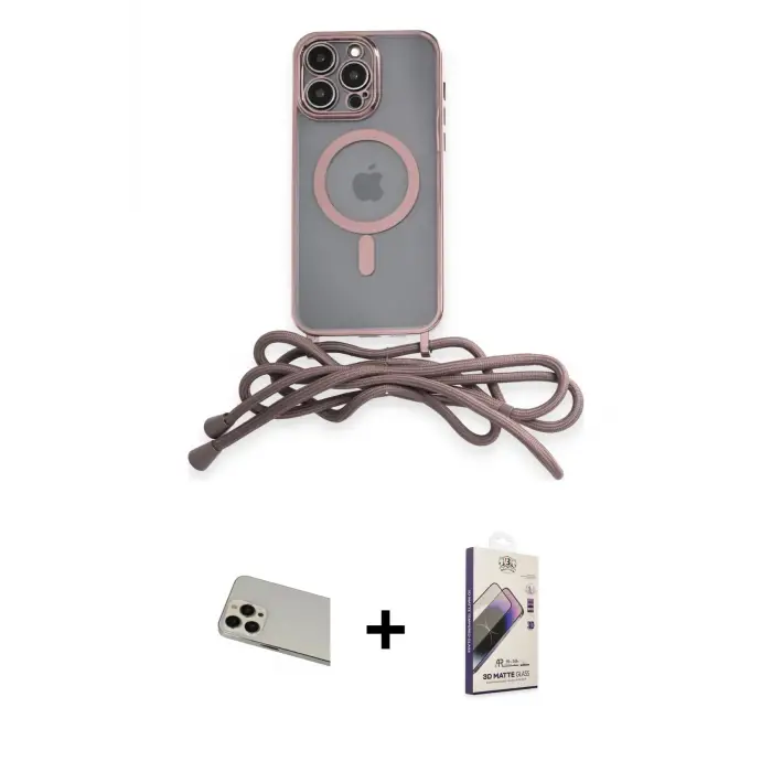 ieg™ iPhone 13 Pro Max Kılıf Eksen Özel Seri - Siyah Bilvis 3D Mat Cam Ekran Koruyucu + Rainbow Kamera Lens Koruma Cam - REGD