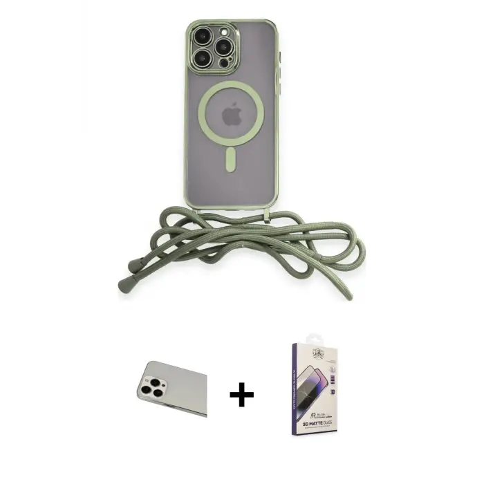 ieg™ iPhone 13 Pro Max Kılıf Eksen Özel Seri - Siyah Bilvis 3D Mat Cam Ekran Koruyucu + Rainbow Kamera Lens Koruma Cam - BZ