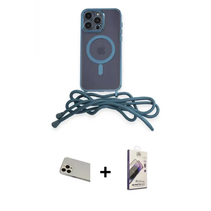 ieg™ iPhone 13 Pro Max Kılıf Eksen Özel Seri - Siyah Bilvis 3D Mat Cam Ekran Koruyucu + Rainbow Kamera Lens Koruma Cam - REGD