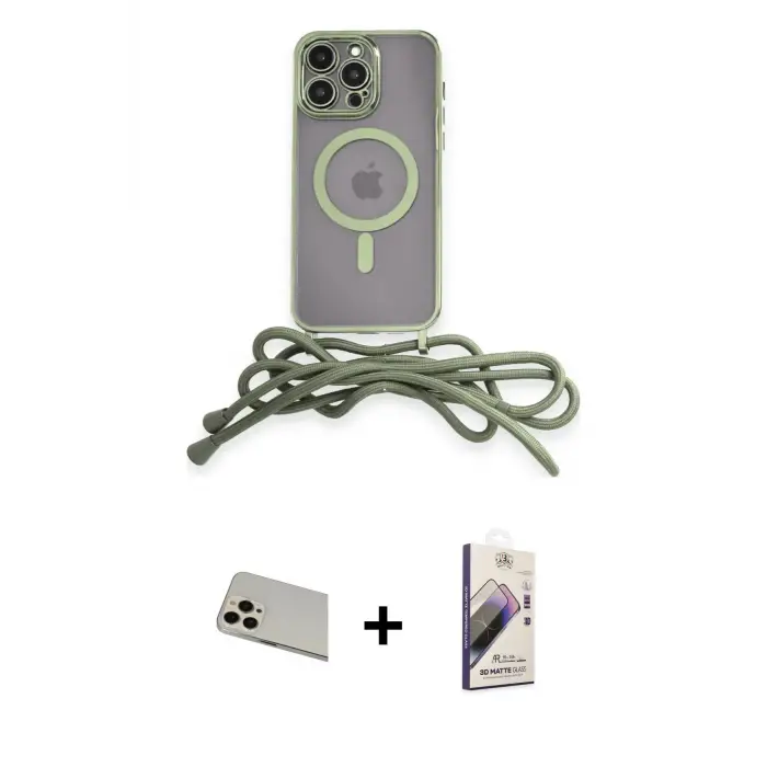 ieg™ iPhone 13 Pro Max Kılıf Eksen Özel Seri - Siyah Bilvis 3D Mat Cam Ekran Koruyucu + Rainbow Kamera Lens Koruma Cam - REGD