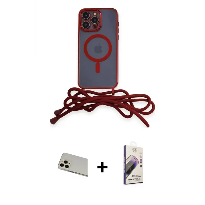 ieg™ iPhone 13 Pro Max Kılıf Eksen Özel Seri - Siyah Bilvis 3D Mat Cam Ekran Koruyucu + Rainbow Kamera Lens Koruma Cam - REGD